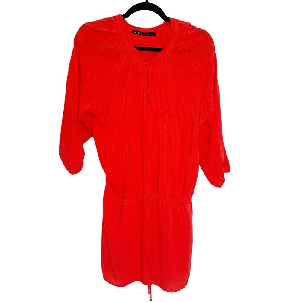 VIX PAULA HERMANNY Orange Pleated Short Swim Cover Up Women's Small Luxury